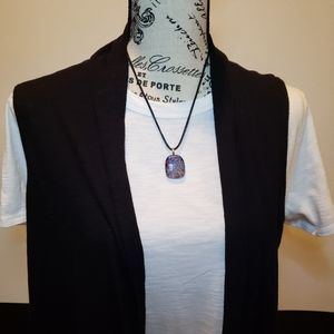 Handmade Dichroic Glass Pendant Necklace.